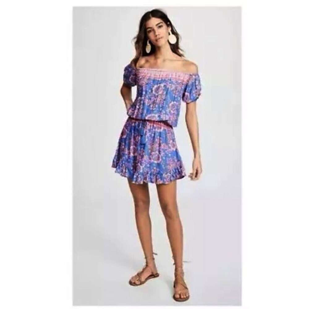 Tiare Hawaii Dress OS Small Floral Mini Short Sleeve Vacation Beach